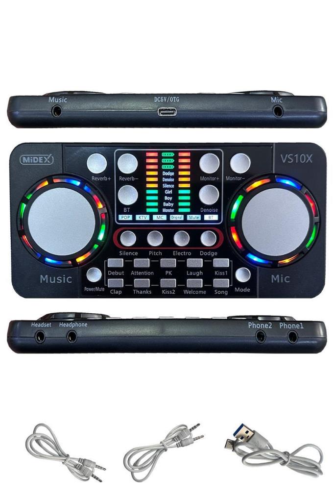 Midex GMX-1 Live Gold Set Condenser Mikrofon Ses Kartı Canlı Yayın Paketi (Telefon ve PC)