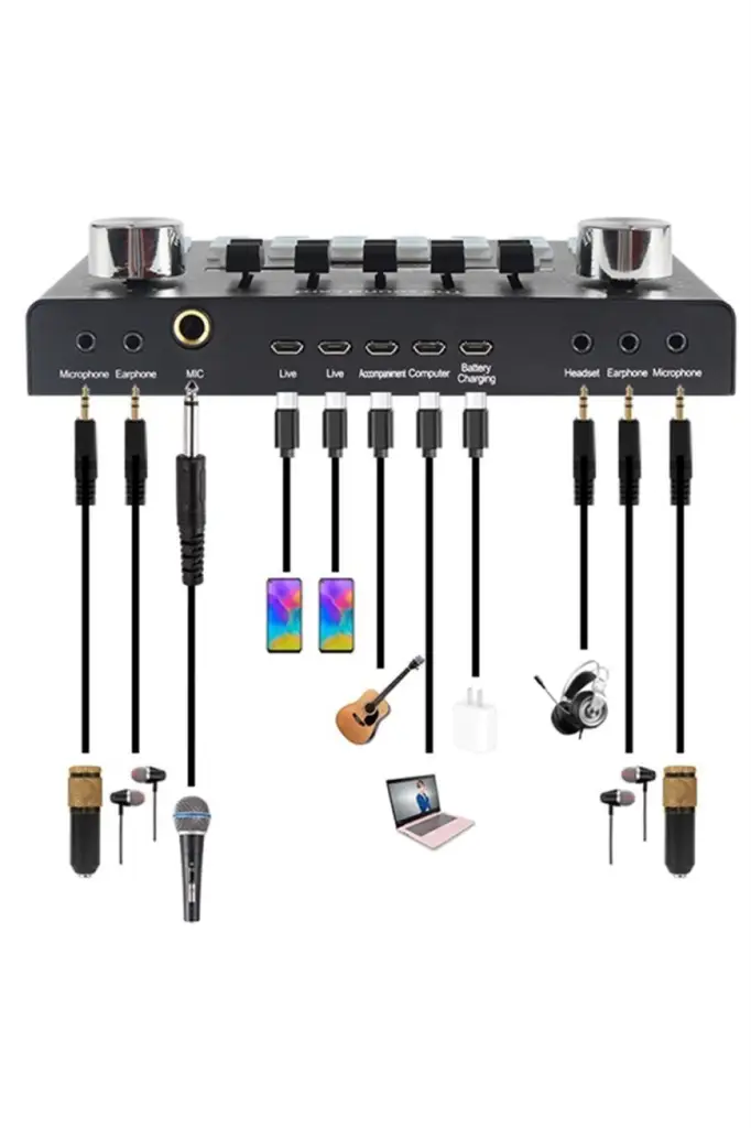 Midex GMX-1 Plus Record Head Set Condenser Mikrofon Kulaklık Ses Kartı Canlı Yayın Paketi (Telefon ve PC)