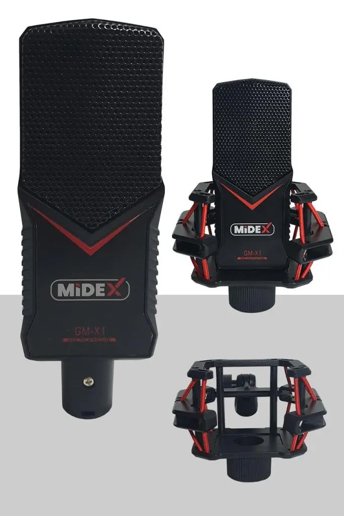 Midex GMX-1 White Power Paket-4 Stüdyo Mikrofon Şarjlı Ses Kartı Kulaklık Stand (Kayıt ve Canlı Yayın)