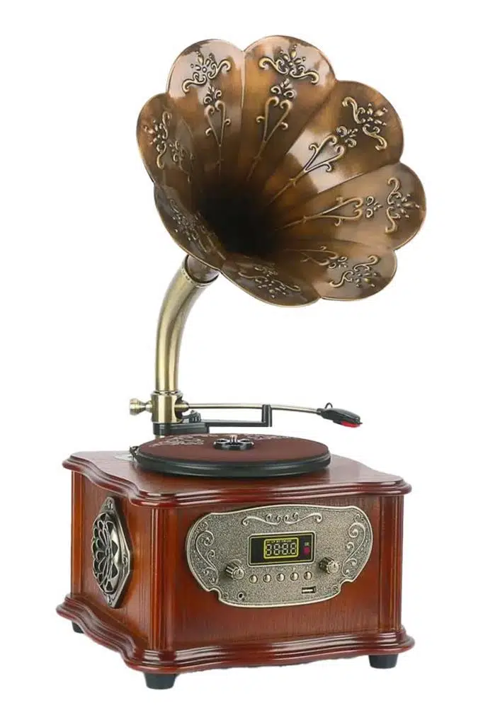 Midex GR-50-OUT Nostaljik Gramofon FM Radyolu 33/45 Devir Pikap Plak Çalar Bluetooth(OUTLET)