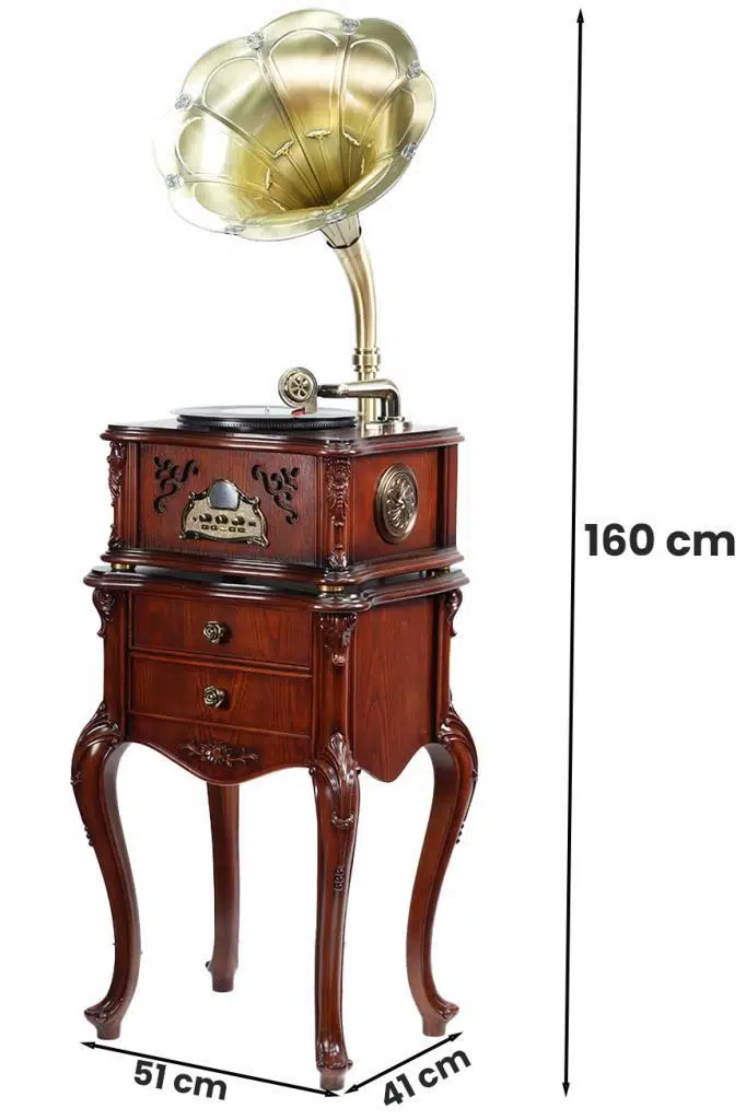 Midex GR-90 Nostaljik Gramofon Bluetooth USB Plak Çalar Pikap FM Radyo MP3