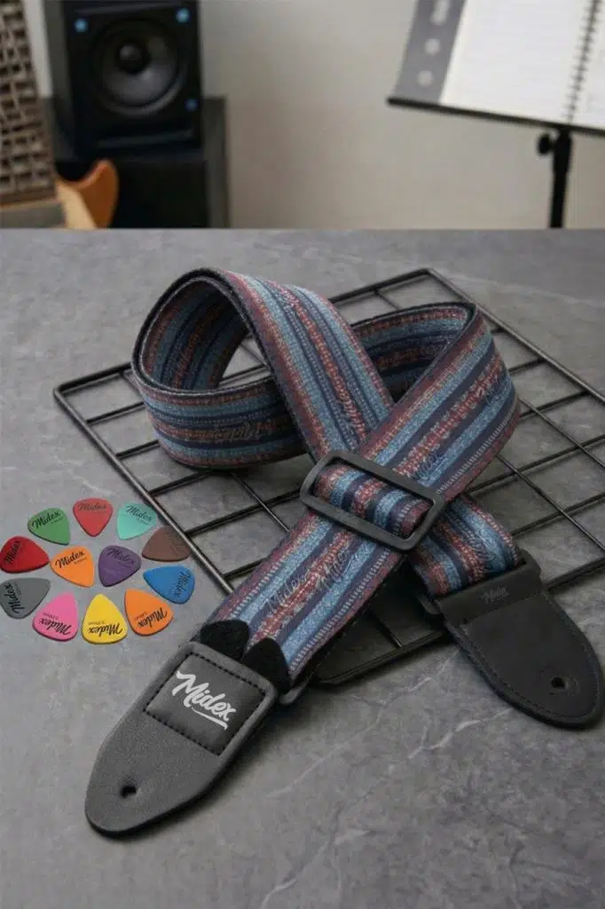 Midex GSR-10 Özel Tasarım Desenli Gitar Omuz Askısı 90-145 cm Uzunluk