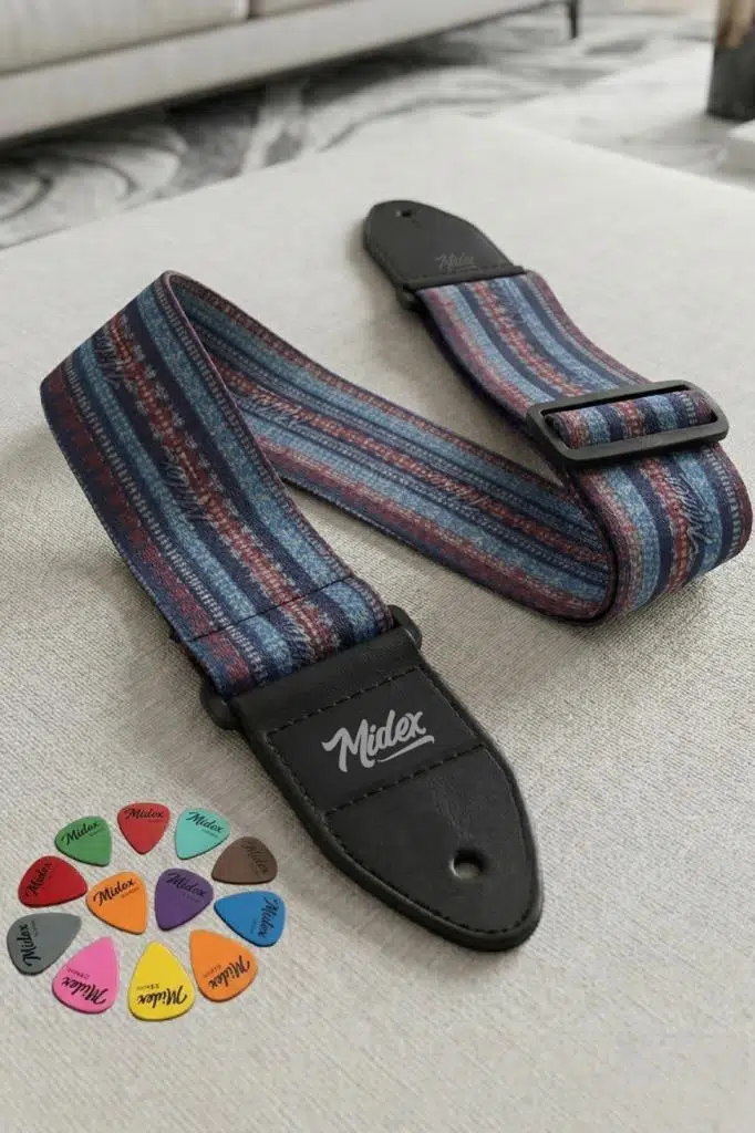 Midex GSR-10 Özel Tasarım Desenli Gitar Omuz Askısı 90-145 cm Uzunluk