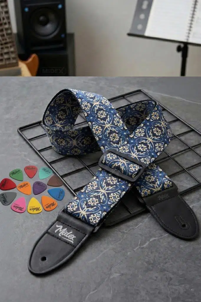 Midex GSR-15 Özel Tasarım Desenli Gitar Omuz Askısı 90-145 cm Uzunluk