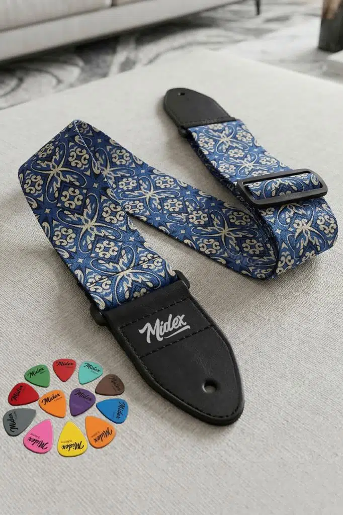 Midex GSR-15 Özel Tasarım Desenli Gitar Omuz Askısı 90-145 cm Uzunluk