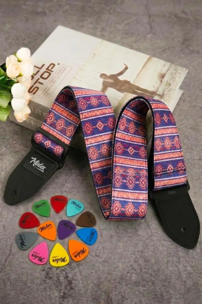 Midex GSR-20 Özel Tasarım Desenli Gitar Omuz Askısı 90-145 cm Uzunluk