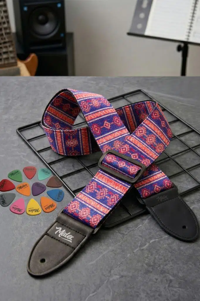 Midex GSR-20 Özel Tasarım Desenli Gitar Omuz Askısı 90-145 cm Uzunluk