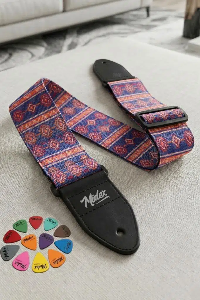 Midex GSR-20 Özel Tasarım Desenli Gitar Omuz Askısı 90-145 cm Uzunluk