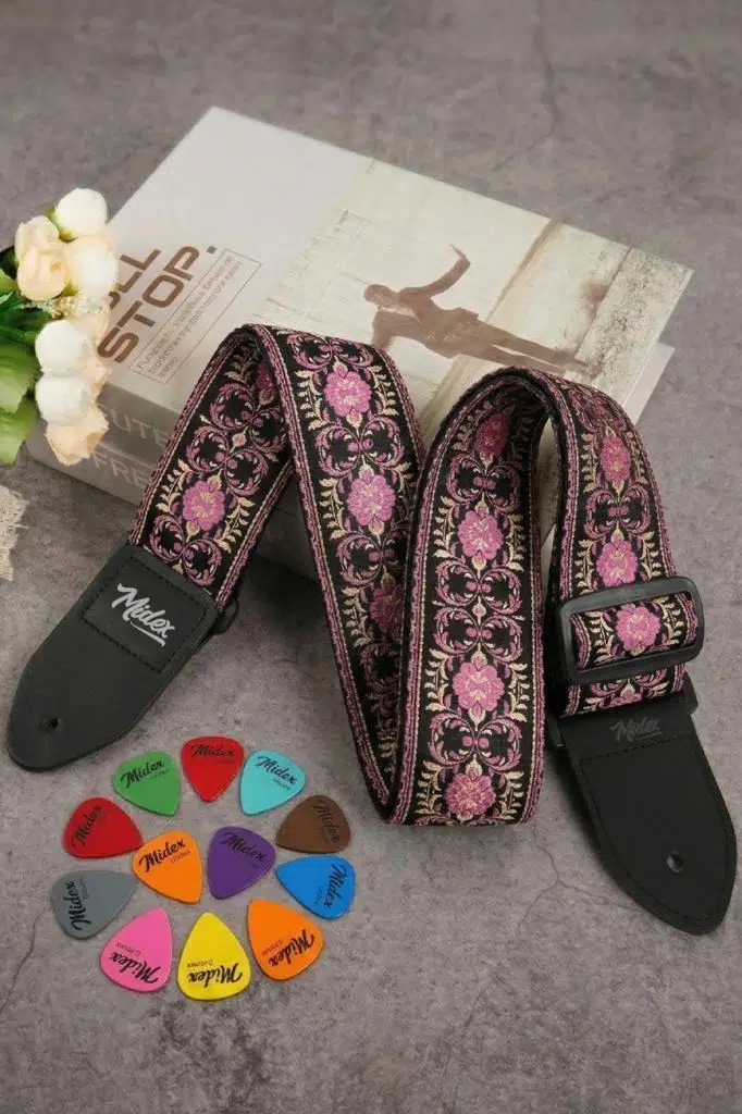 Midex GSR-25 Özel Tasarım Desenli Gitar Omuz Askısı 90-145 cm Uzunluk