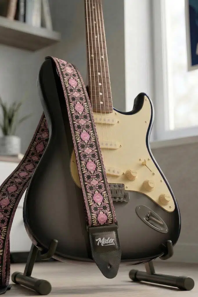 Midex GSR-25 Özel Tasarım Desenli Gitar Omuz Askısı 90-145 cm Uzunluk