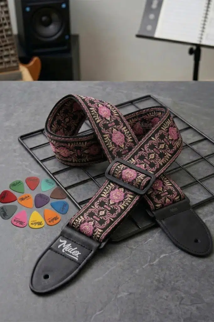 Midex GSR-25 Özel Tasarım Desenli Gitar Omuz Askısı 90-145 cm Uzunluk