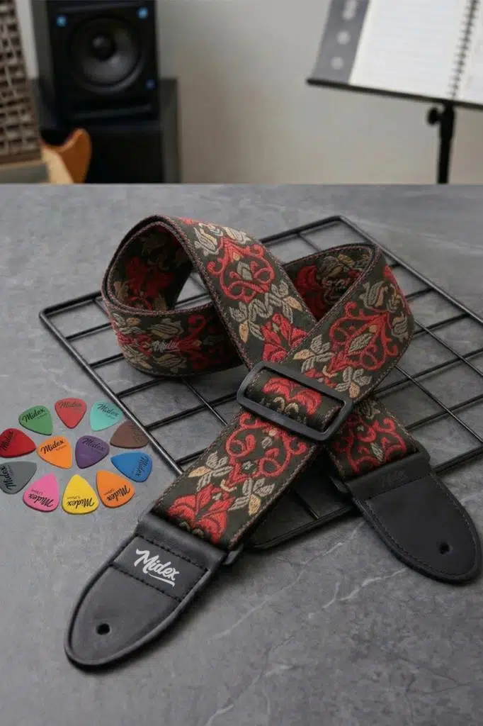 Midex GSR-30 Özel Tasarım Desenli Gitar Omuz Askısı 90-145 cm Uzunluk