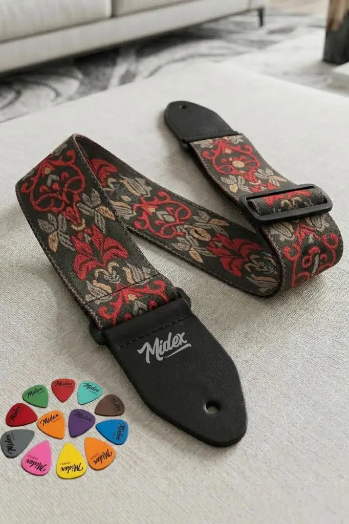 Midex GSR-30 Özel Tasarım Desenli Gitar Omuz Askısı 90-145 cm Uzunluk