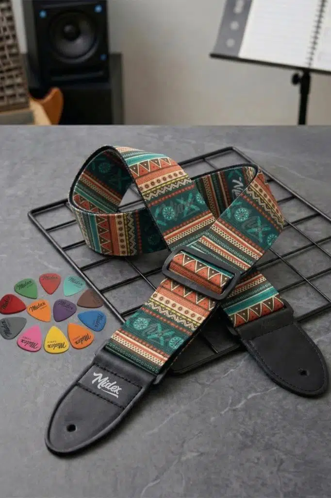 Midex GSR-35 Özel Tasarım Desenli Gitar Omuz Askısı 90-145 cm Uzunluk