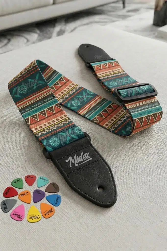 Midex GSR-35 Özel Tasarım Desenli Gitar Omuz Askısı 90-145 cm Uzunluk