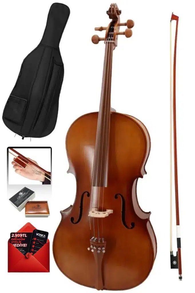 Midex GT-224 Profesyonel Üst Kalite Masif Ağaç Çello Viyolonsel