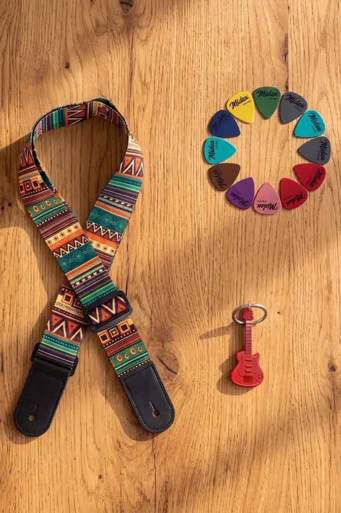 Midex HG-11GRN Ukulele ve Gitar Omuz Askısı Desenli 77-134 cm Uzunluk