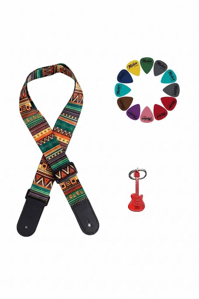Midex HG-11GRN Ukulele ve Gitar Omuz Askısı Desenli 77-134 cm Uzunluk