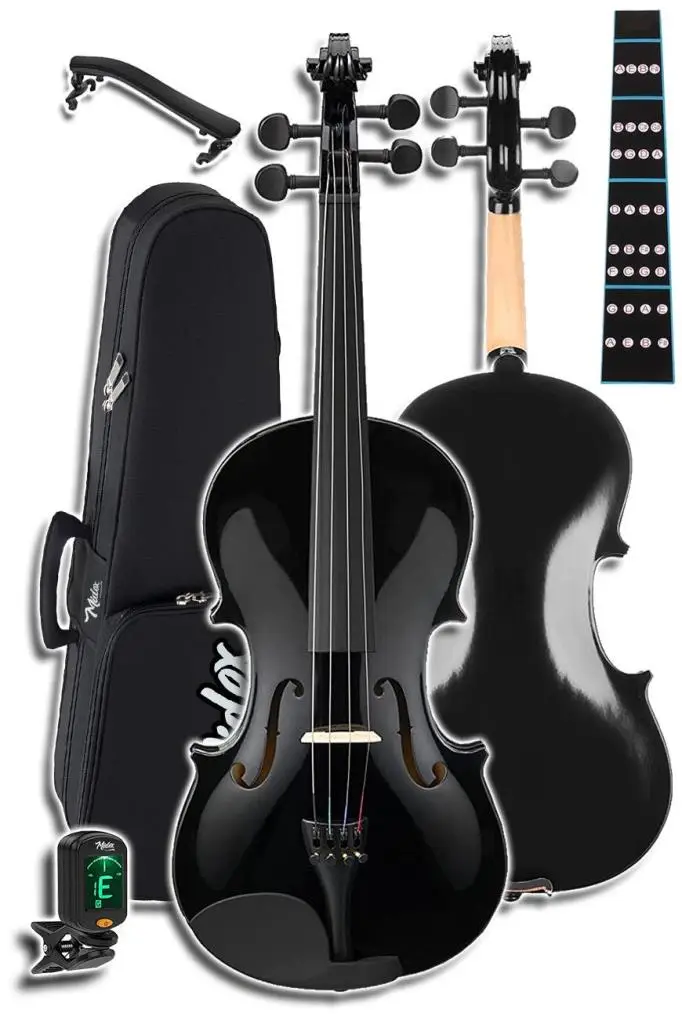 Midex HGA44BK-PAK Full Siyah Set Keman 4/4 (Yastık Tuner Susturucu Yedek Tel Reçine Çanta Yay)