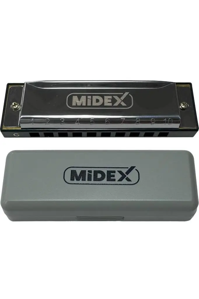 Midex HN-10SL Silver Örf Aletleri 10 Delikli Mızıka Do (c)