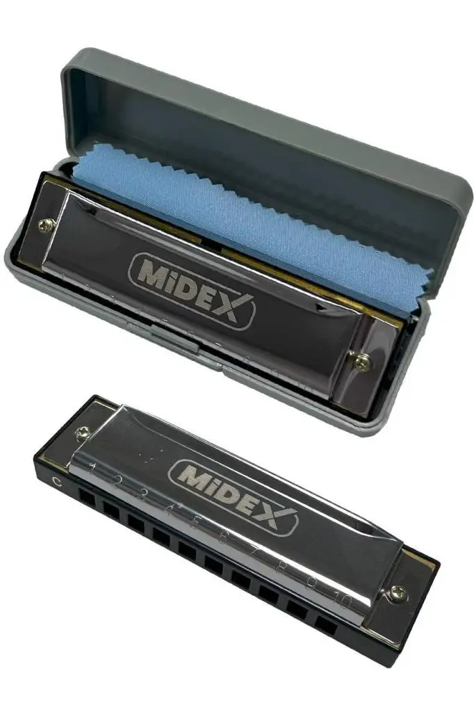 Midex HN-10SL Silver Örf Aletleri 10 Delikli Mızıka Do (c)