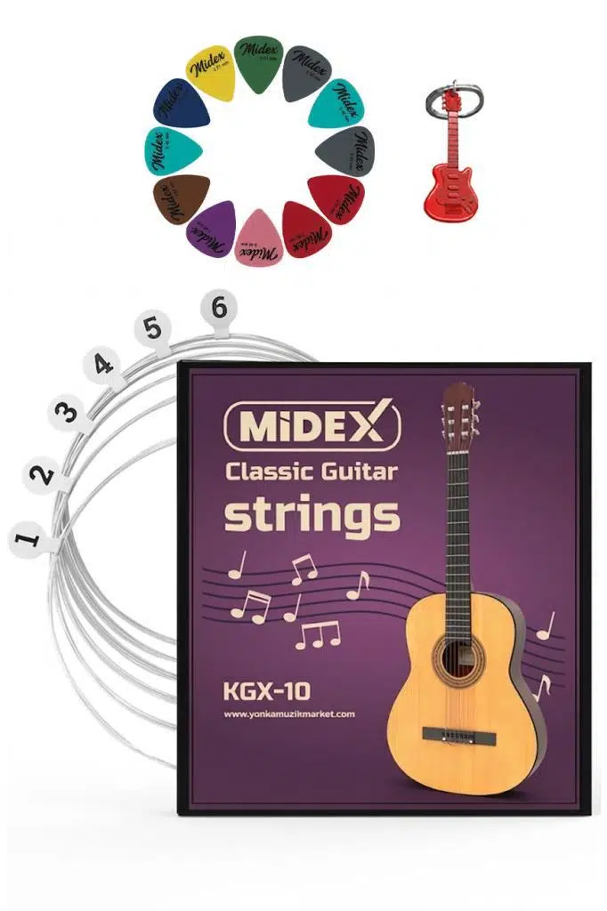 Midex KGX-10 Klasik Gitar Teli Takımı ve Pena Seti