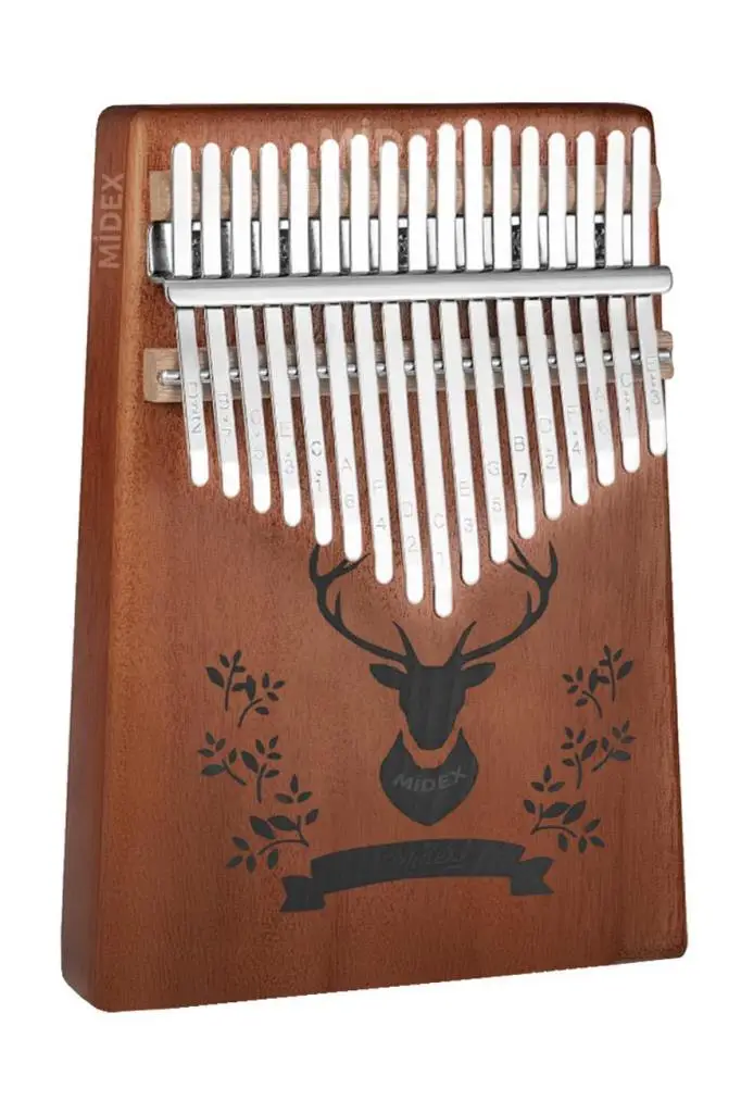 Midex KLX-456 Hakiki Maun Ağacı Kalimba 17 Çelik Tuşlu (Türkçe Metod Çanta Çekiç)