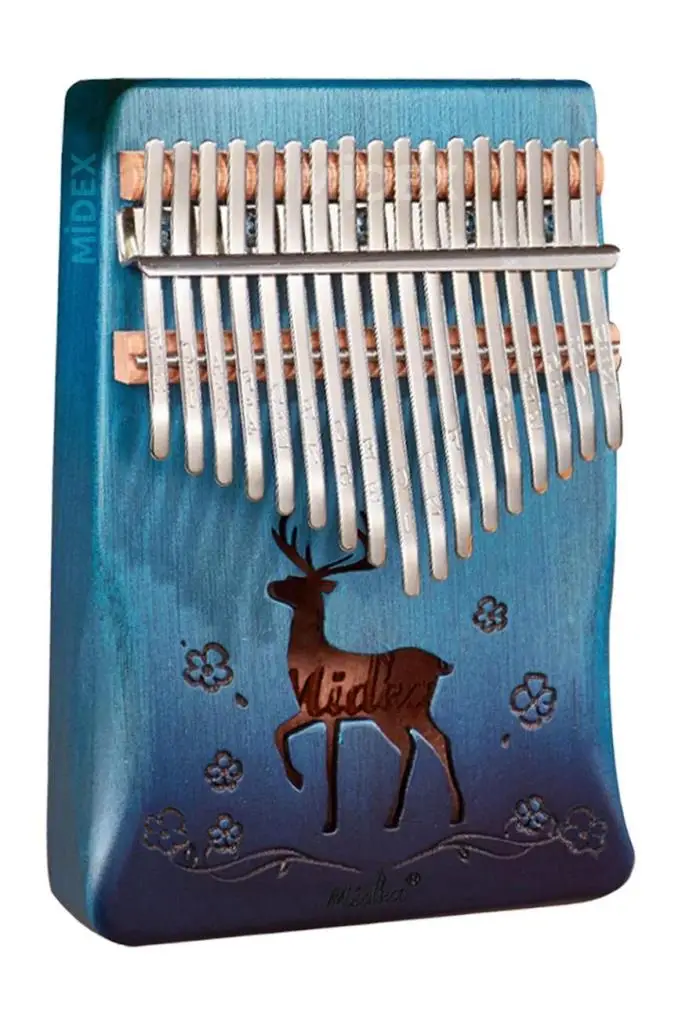 Midex KLX-510 Hakiki Ağaç Geyik Desenli Kalimba 17 Tuşlu Full Set