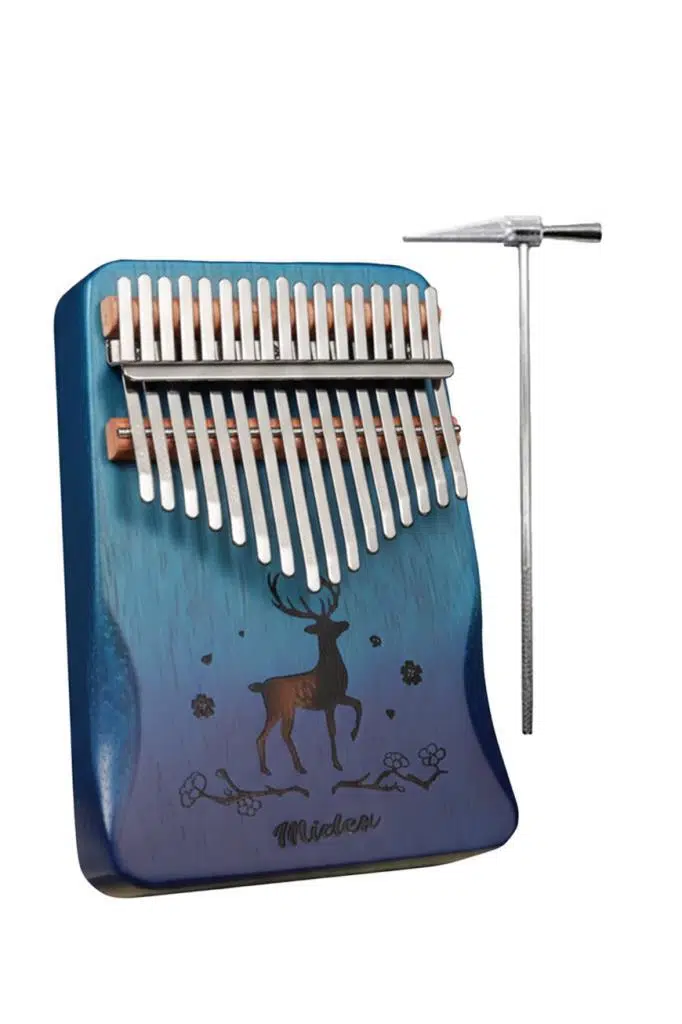 Midex KLX-511CS GİGBAGLİ Hakiki Ağaç Geyik Desenli Kalimba 17 Tuşlu Full Set