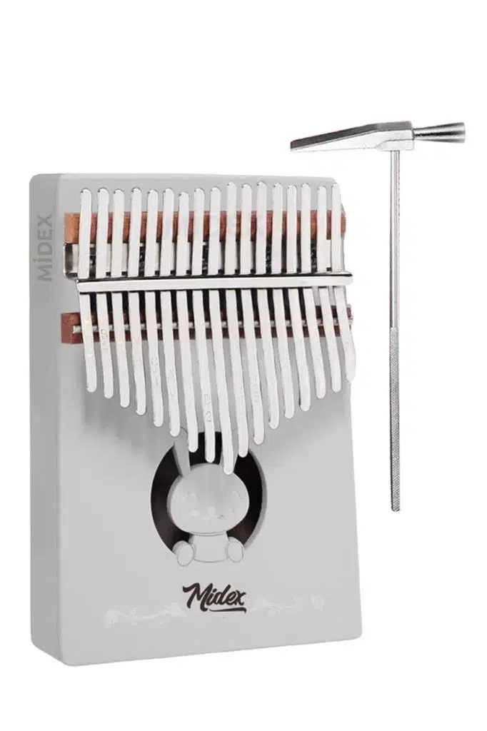 Midex KLX-550 Beyaz Renk Gerçek Ağaç Kalimba 17 Tuşlu Full Set