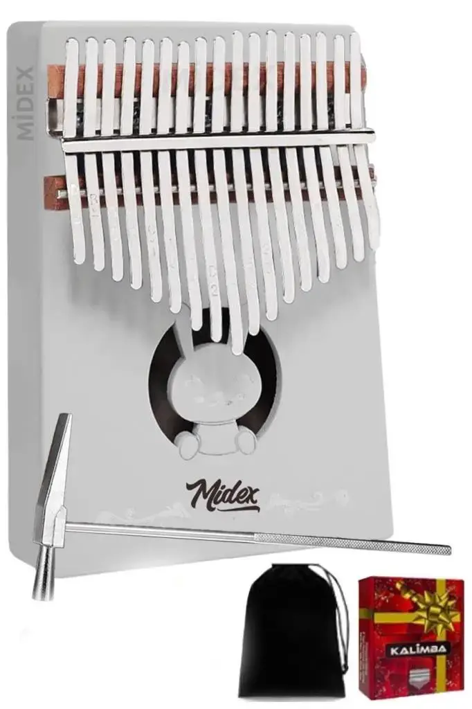 Midex KLX-550-OUT Ses Delikli 17 Tuşlu Beyaz Kalimba (OUTLET)
