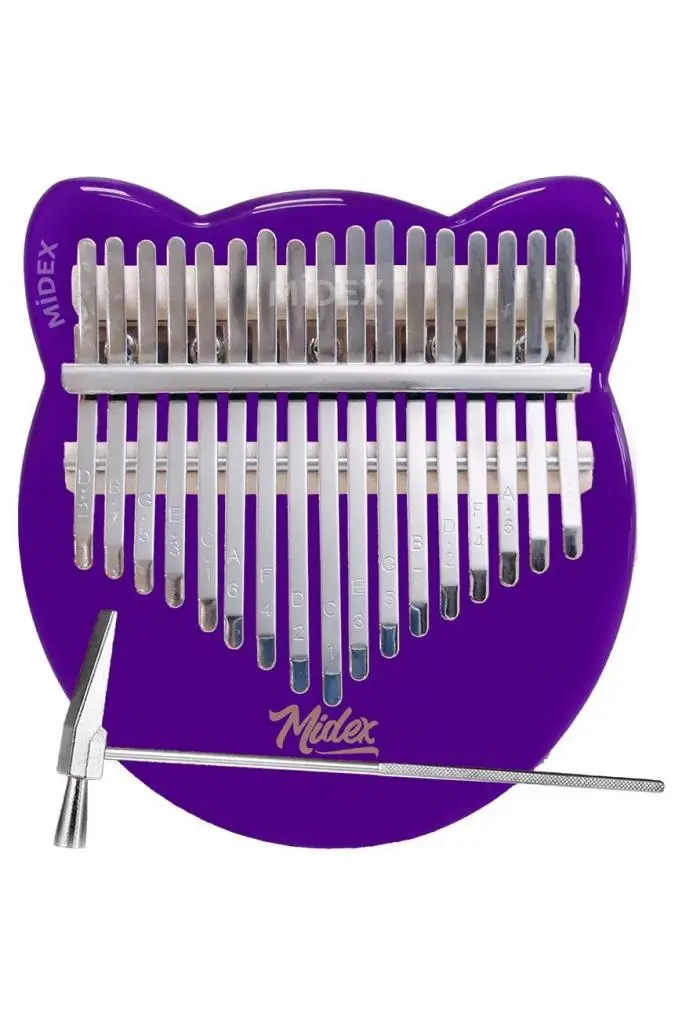 Midex KLX-660-PAK Mor Renk Cam Kalimba 17 Tuşlu Full Set
