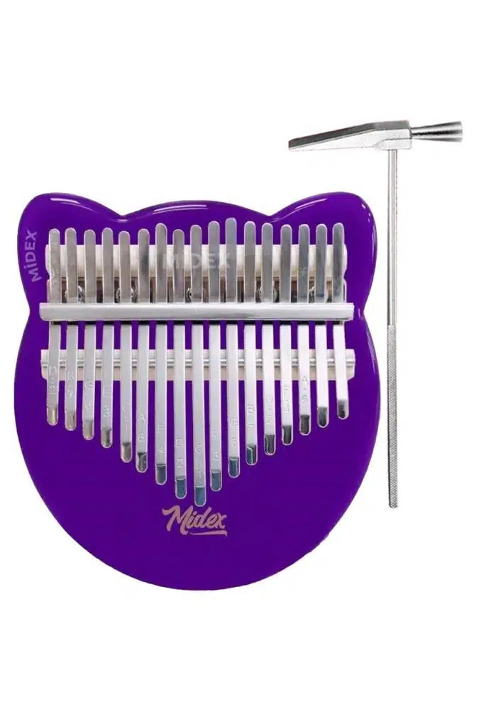 Midex KLX-660-PAK Mor Renk Cam Kalimba 17 Tuşlu Full Set