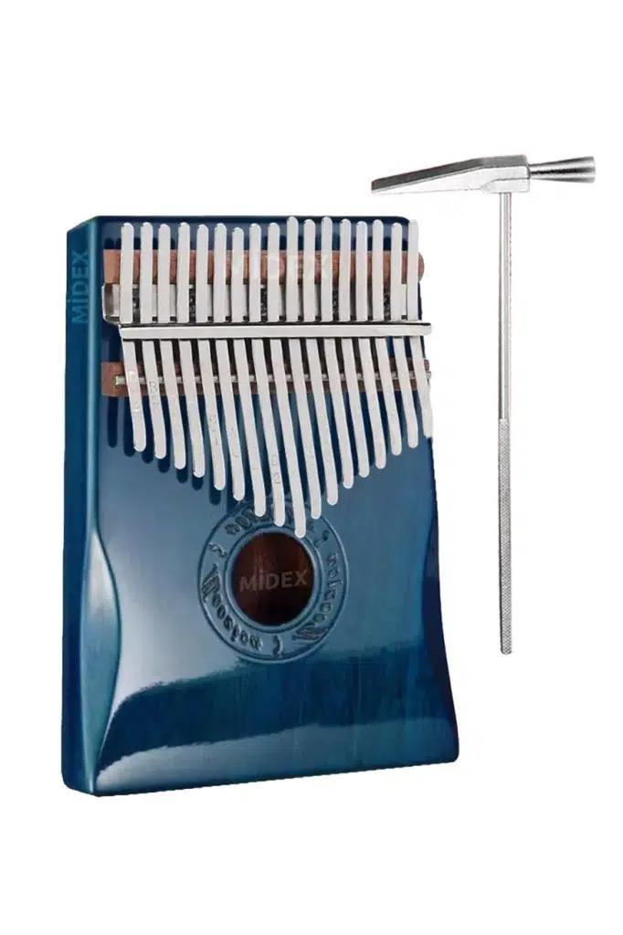 Midex KLX-661 Kalimba 1. Sınıf Koa Ağacı Mavi Renk Mineral Çelik Paslanmaz 17 Tuş Tam Set