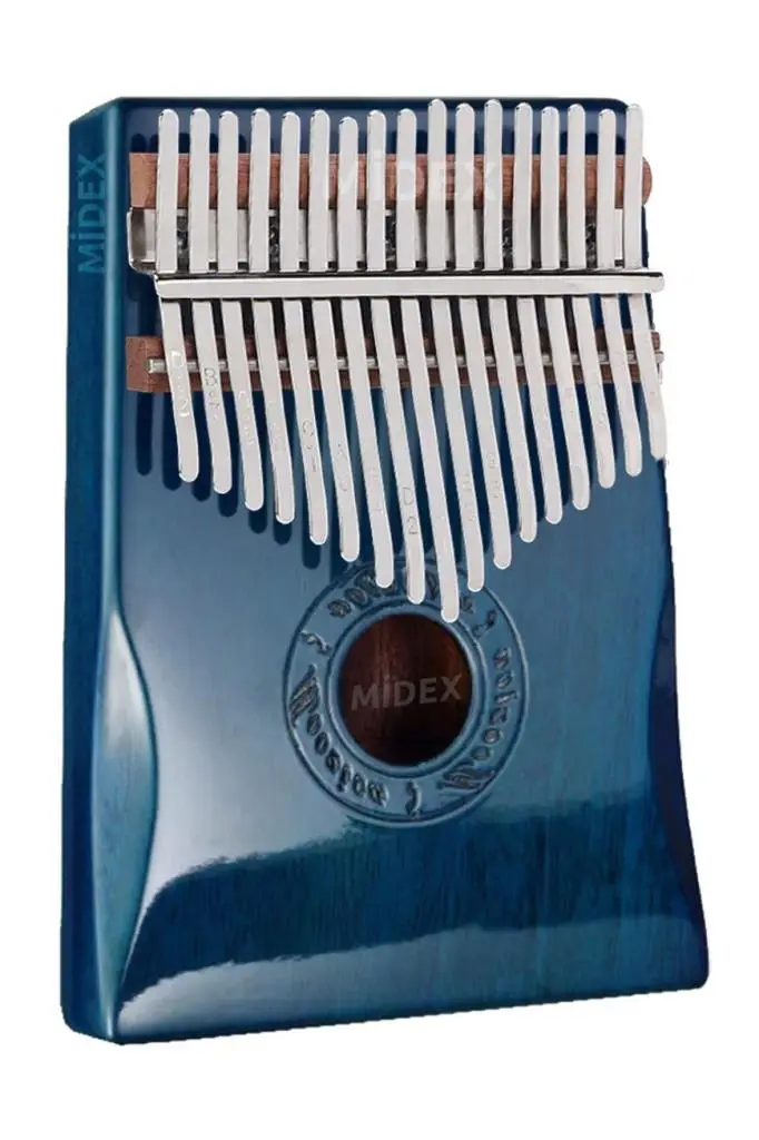 Midex KLX-661 Kalimba 1. Sınıf Koa Ağacı Mavi Renk Mineral Çelik Paslanmaz 17 Tuş Tam Set