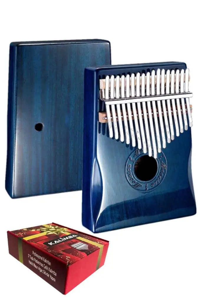 Midex KLX-661 Kalimba 1. Sınıf Koa Ağacı Mavi Renk Mineral Çelik Paslanmaz 17 Tuş Tam Set