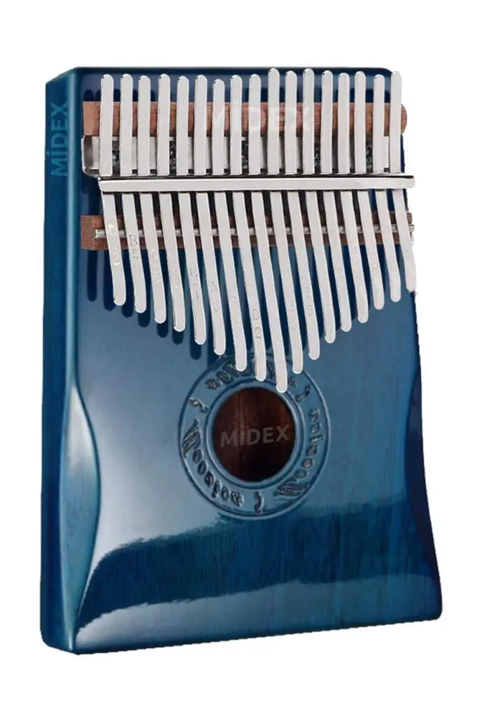 Midex KLX-661-PAK Kalimba 1. Sınıf Koa Ağacı Mavi Renk Mineral Çelik Paslanmaz 17 Tuşlu Full Set