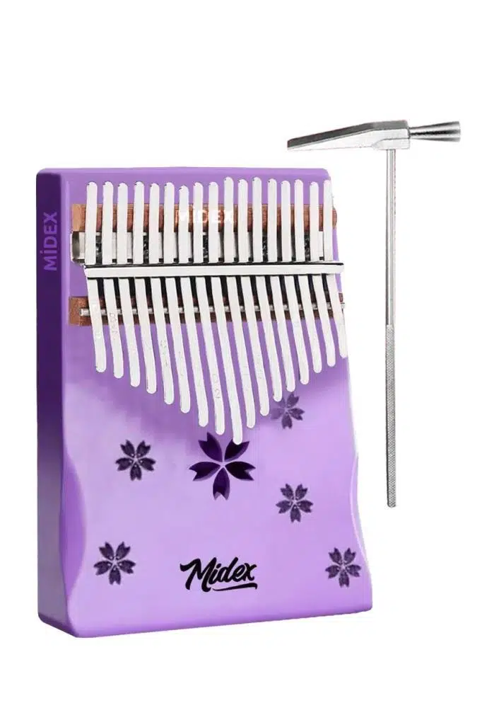 Midex KLX-870-PAK Mor Renk Yüksek Kaliteli Ahşap Kalimba 17 Tuşlu Full Set
