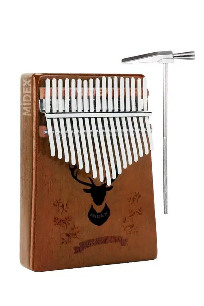 Midex KLX-880 Hakiki Ağaç Kalimba Geyik Desenli Ahşap Full Set 17 Çelik Tuşlu