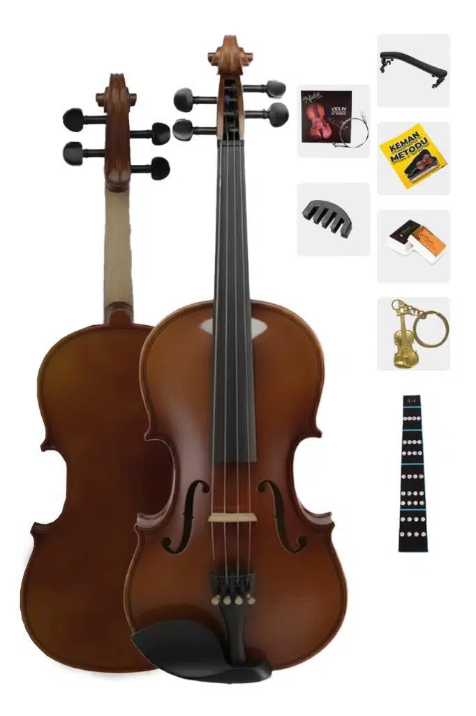 Midex LMA-544TYS 4/4 Profesyonel Keman 4/4 Tam Boy (Yastık Susturucu Yedek Tel Çanta Yay Reçine Metod)