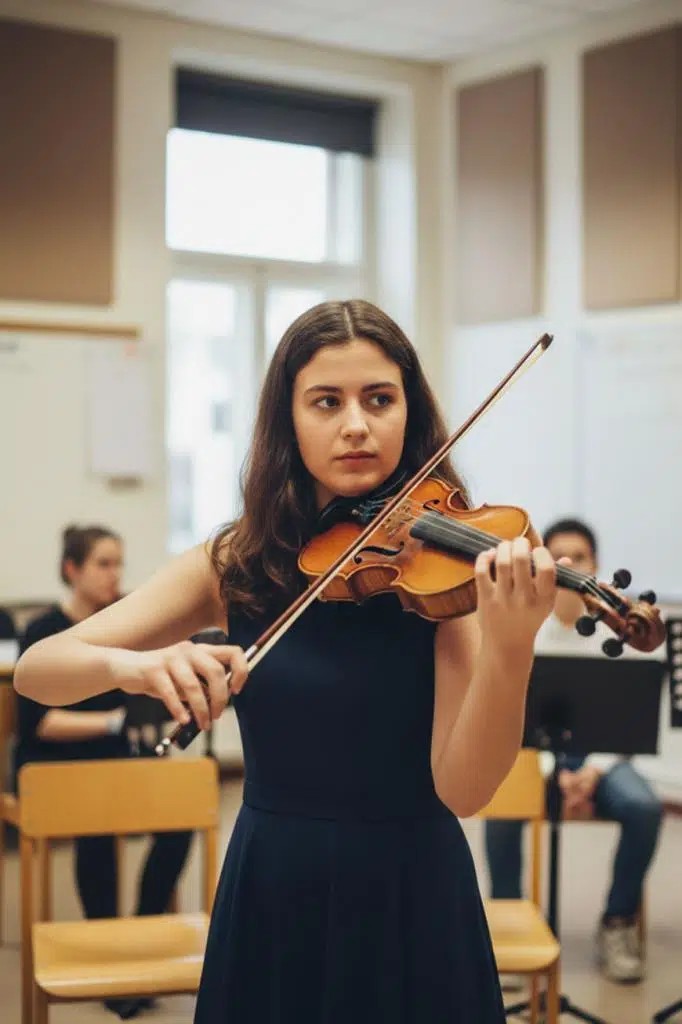 Midex LMA-644-TYS Profesyonel Ahşap Mat Keman 4/4 Tam Boy (Yastık Yedek Tel Çanta Yay Reçine Metod)