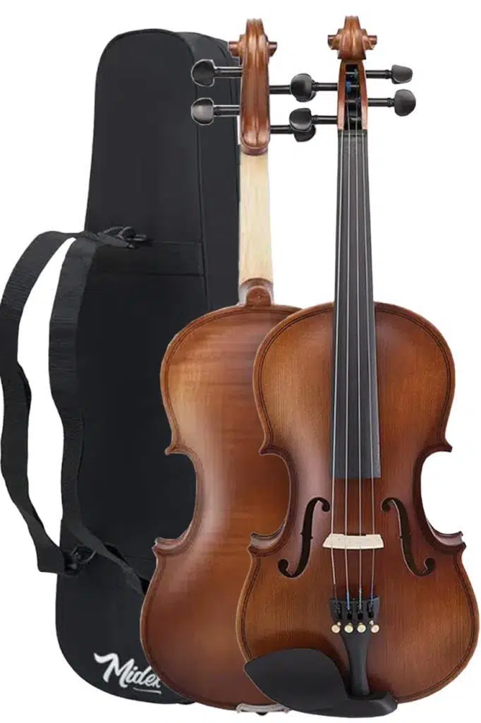 Midex LMA-644-TYS Profesyonel Ahşap Mat Keman 4/4 Tam Boy (Yastık Yedek Tel Çanta Yay Reçine Metod)