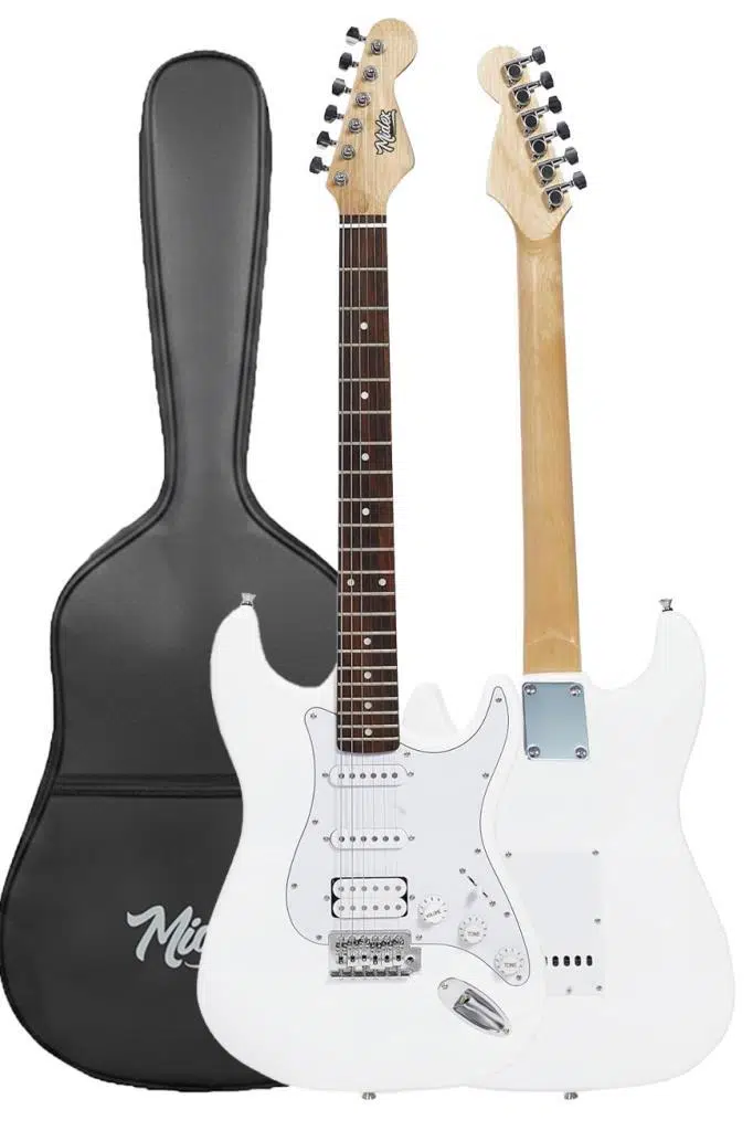 Midex MAP-35WH-25AMP Beyaz Renk Strat Kasa SSH 25W Amfili Elektro Gitar Seti