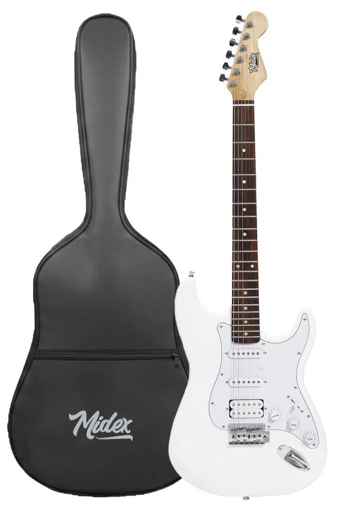 Midex MAP-35WH Beyaz Renk Maple Klavye Strat Kasa SSH Elektro Gitar Seti