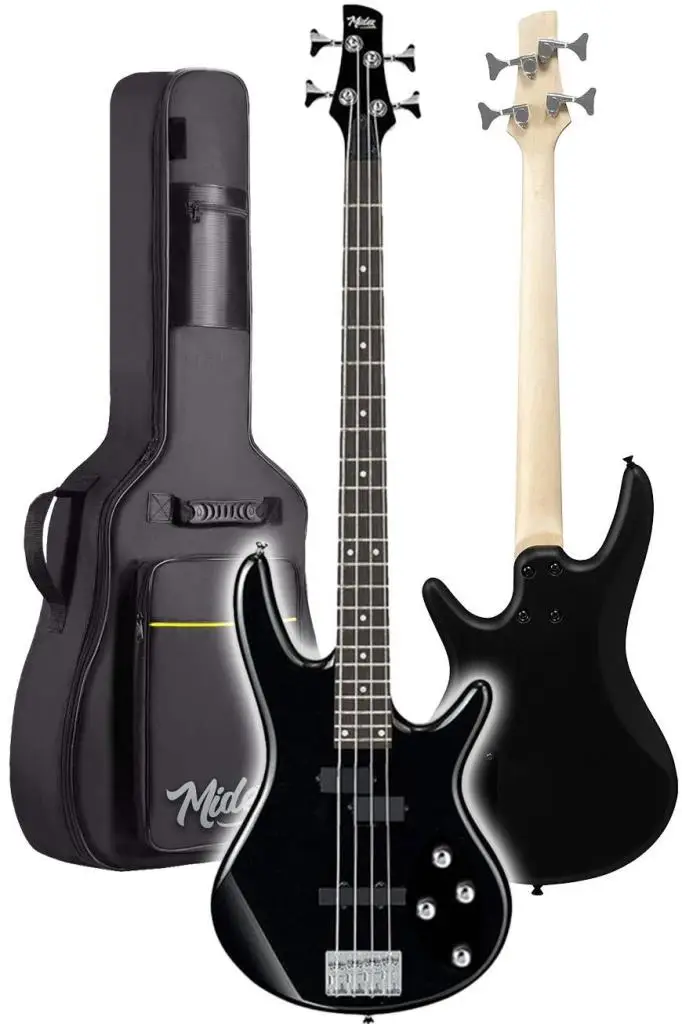 Midex MBG-400BK-25AMP 4 Telli Bas Gitar ve 25W Amfi Gigbag Kulaklık Set