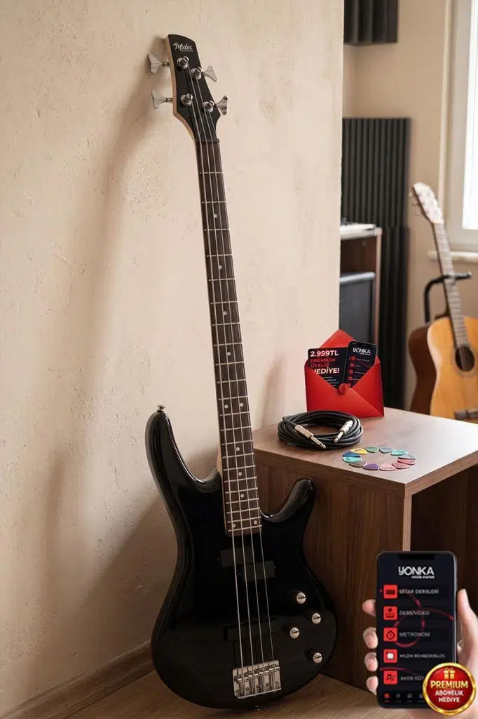 Midex MBG-400BK Üst Segment Profesyonel Bas Gitar 4 Telli