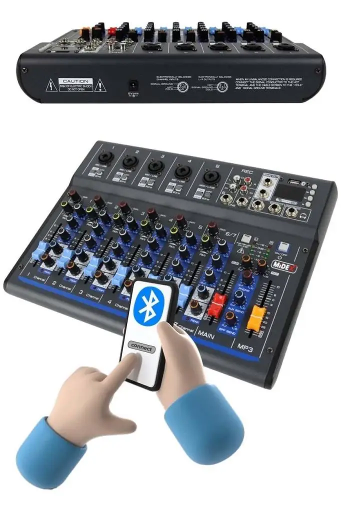 Midex MDX-07FXU 7 Kanal Ses Mikseri Deck Mikser (Kayıt USB Efekt)