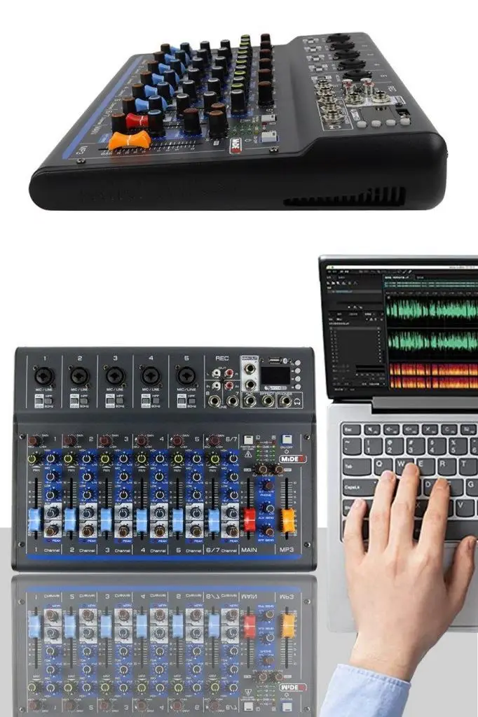 Midex MDX-07FXU 7 Kanal Ses Mikseri Deck Mikser (Kayıt USB Efekt)