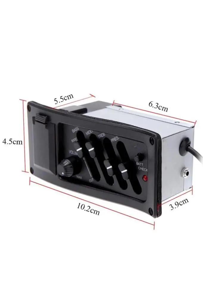 Midex ME-40 Gitar Preamp 4-Band EQ Ekolayzer Piezo Pickup Amplifier Tunerli