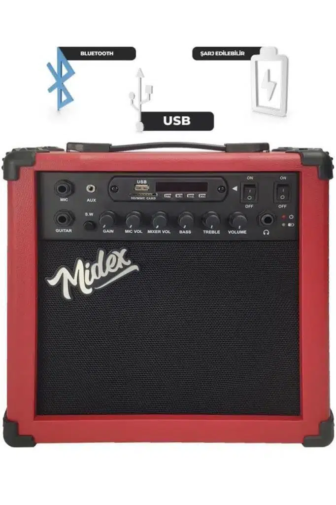 Midex MGA-25RD Elektro Gitar Amfisi 25 Watt (OUTLET)